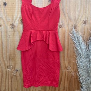 Red, BEBE peplum dress